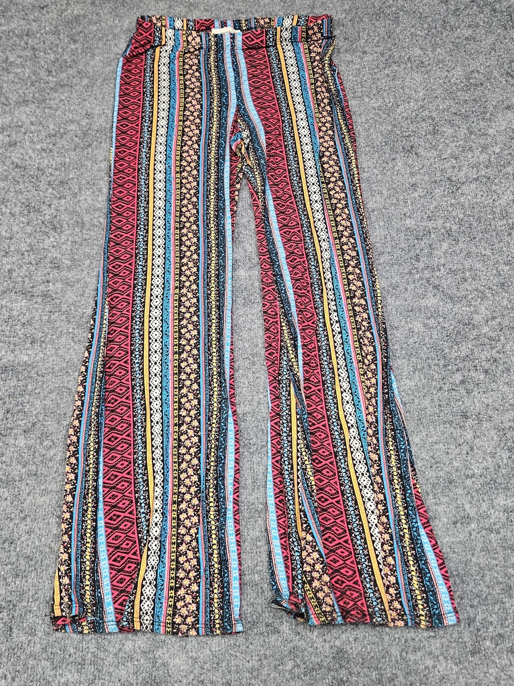 meraki Wide Leg Geometric Pants in Pink & Blue Size Large
